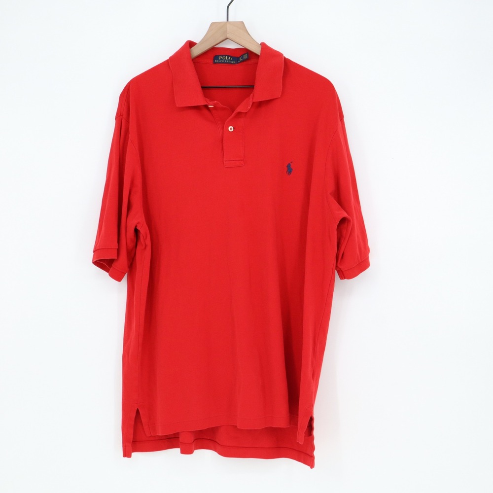 Polo Ralph Lauren Polo Shirt Mens LT Red Short Sleeve Embroidered Logo Excellent